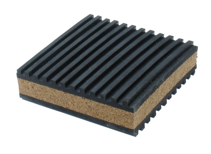 4X4 x 7/8 CORK/RUBBER PAD - Condenser and Vibration Pads